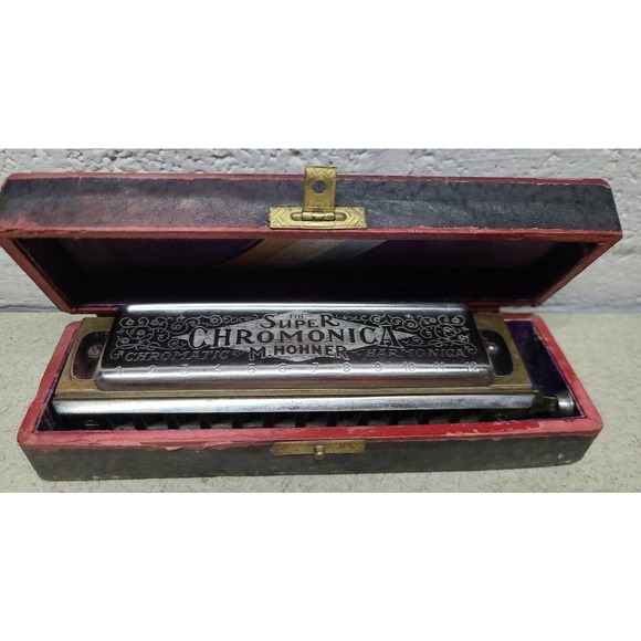 HOHNER Super Chromonica Chromatic Harmonica Key C Box & 2 Books - Picture 2 of 12